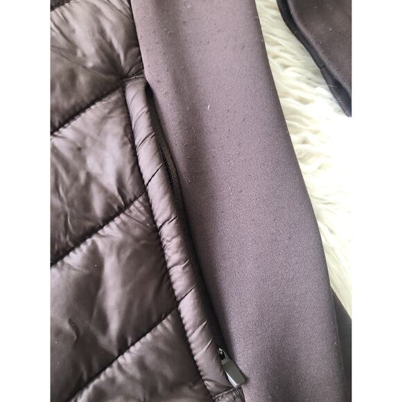 Avia Quilted Brown Hooded Jacket Women Size 0/2 Lightweight Zip Coat MM - Picture 4 of 8